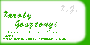 karoly gosztonyi business card